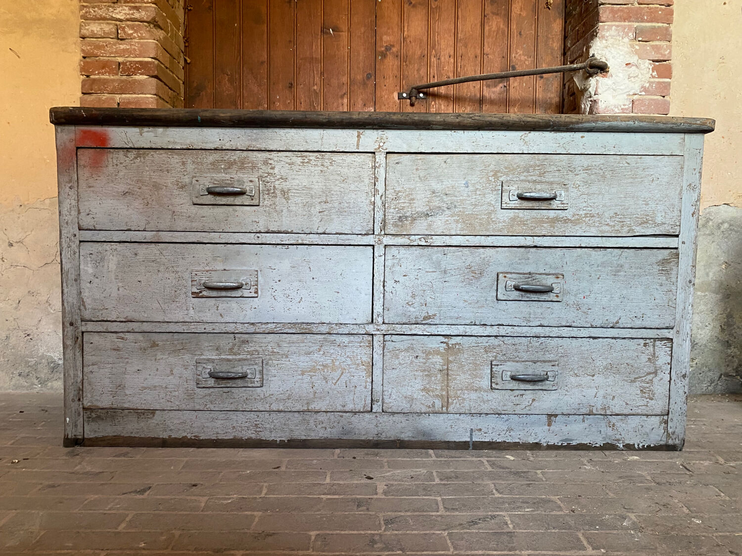 Patinated wooden workshop furniture