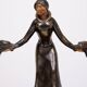 Art Deco Sculpture of Woman with Greyhounds 1920/30s France