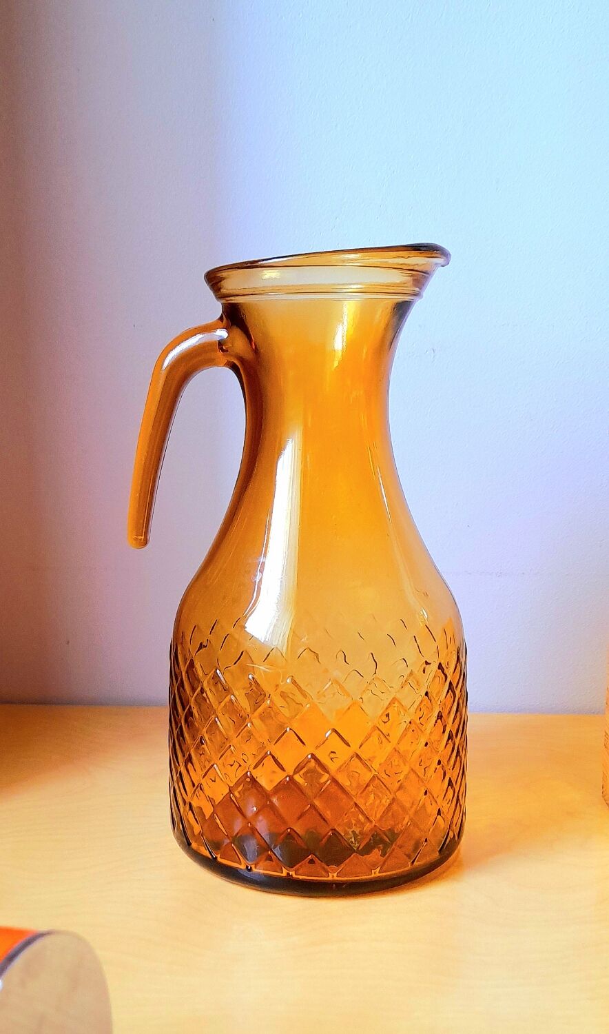 Service verres et carafe ambrée 70s