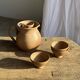 Vintage brutalist stoneware pink wine cooler pitcher H19