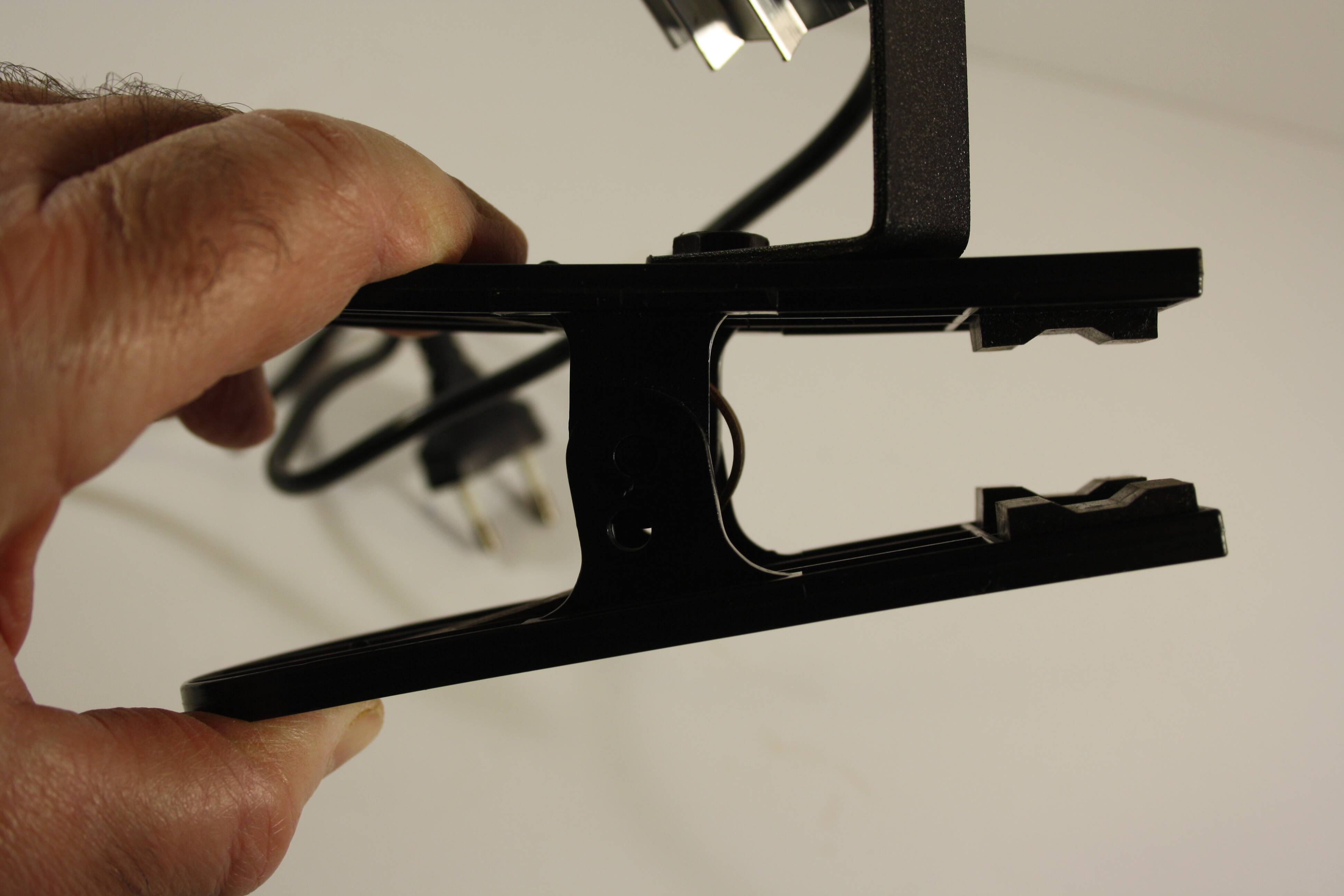 Silver lamp with vintage clamp.