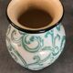 Vintage vase in glazed ceramic with carved decoration of arabesque 22.5 cm