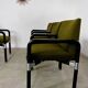 Lot de 4 chaises fauteuils design années 80 Wilkhahn métal et tissu vintage