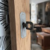 Vintage Art Deco mirror door Izïa solid oak wood