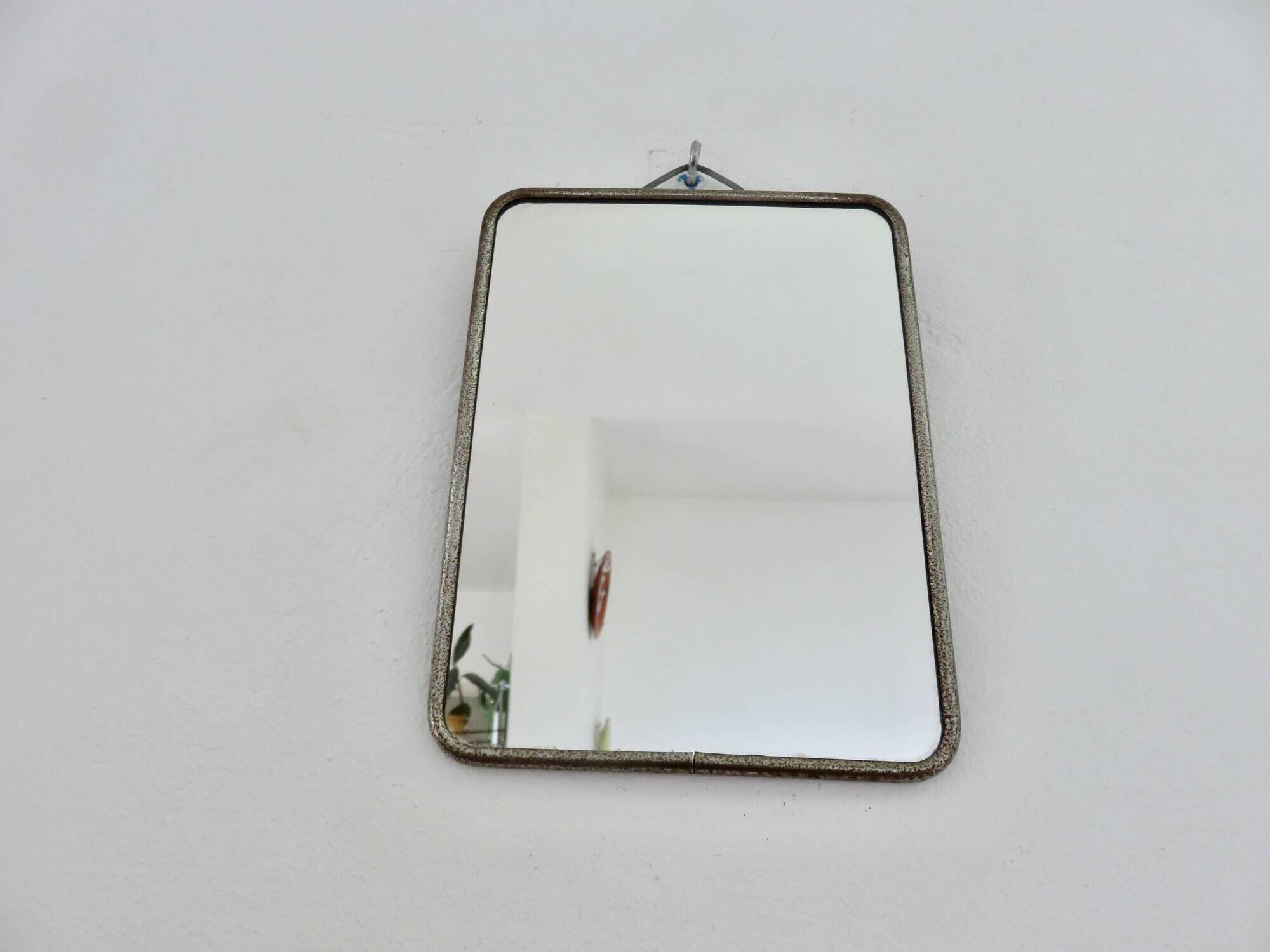 Vintage barber mirror for tabletop or wall hanging, 1950s 60s.