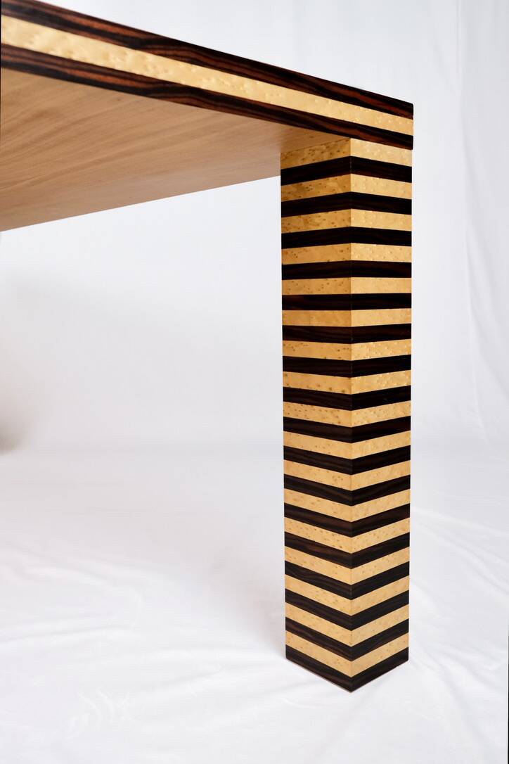 Memphis style dining table, wood, Italy