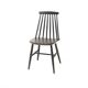 Vintage matt black slatted chair from the 60s