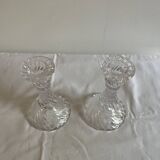 Pair of glass candle holders