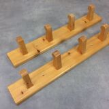 2 pine wall coat racks 4 hooks, chalet decoration