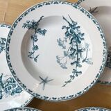 6 old iron earth soup plates from Sarreguemines