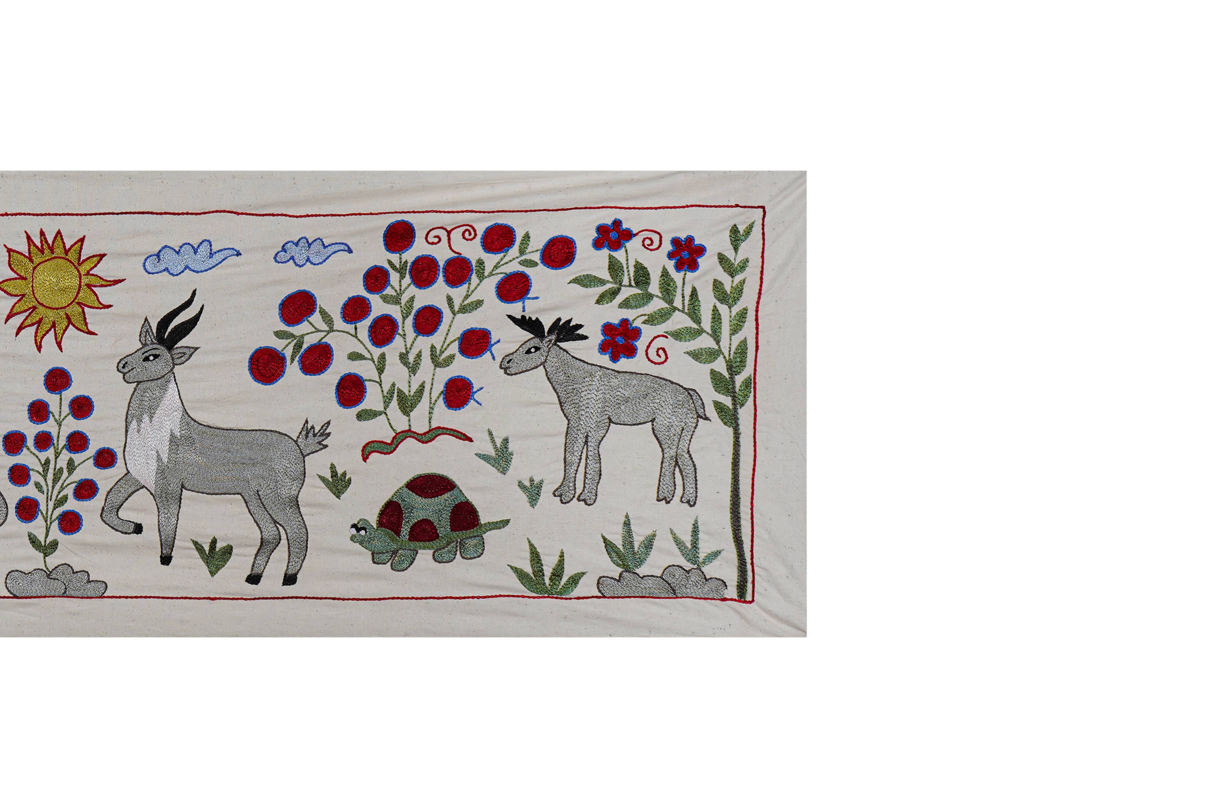 Hand-knotted rug, vintage Turkish rug 50x147 cm