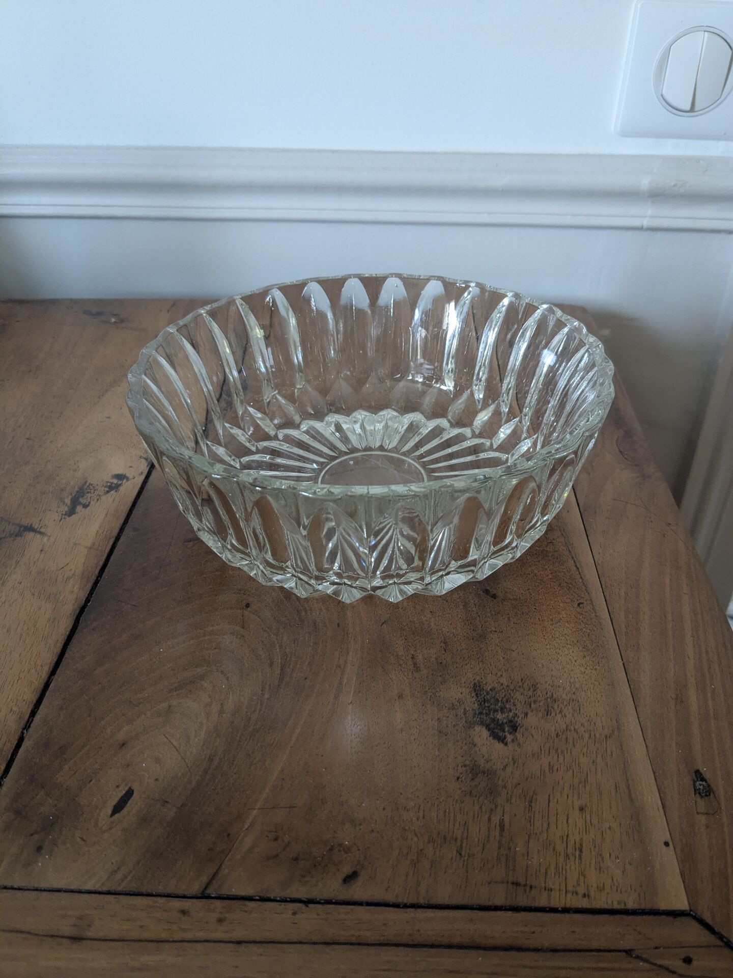 Cut glass salad bowl