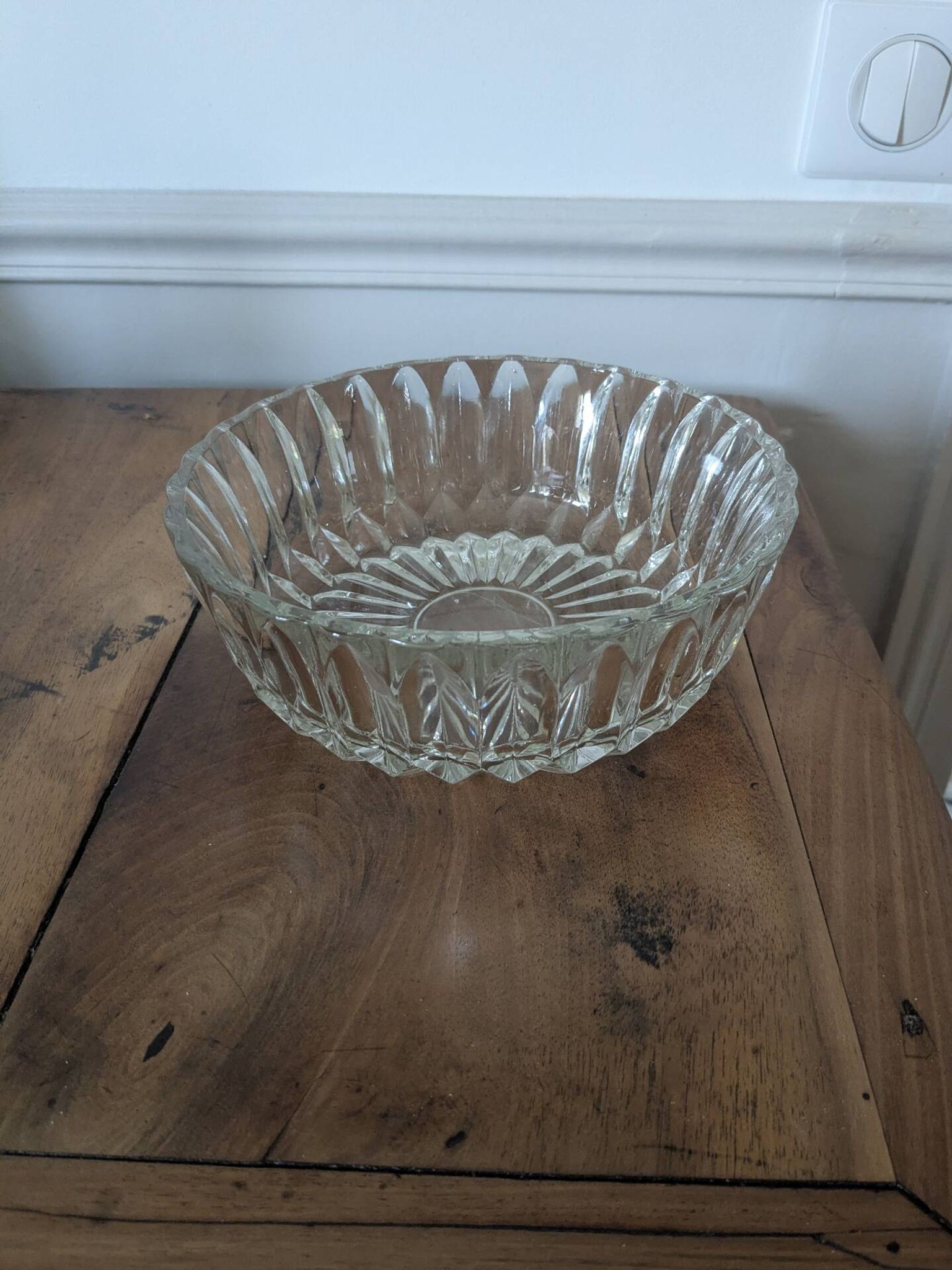 Cut glass salad bowl