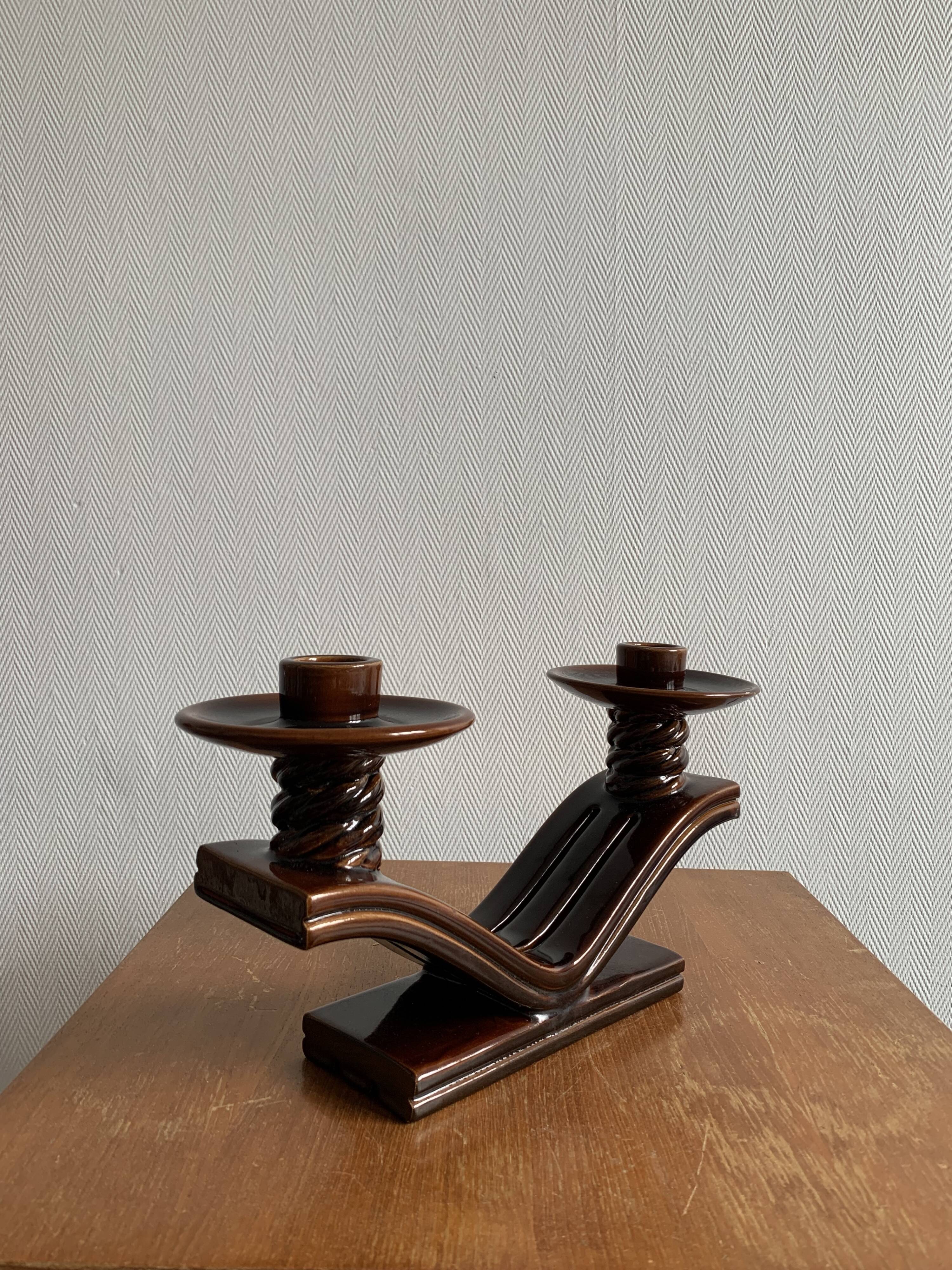 Vintage candle holder by Giraud Vallauris 1950