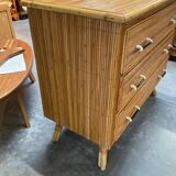 Commode vintage en rotin 1960