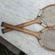 Pair of old tennis rackets circa 1930