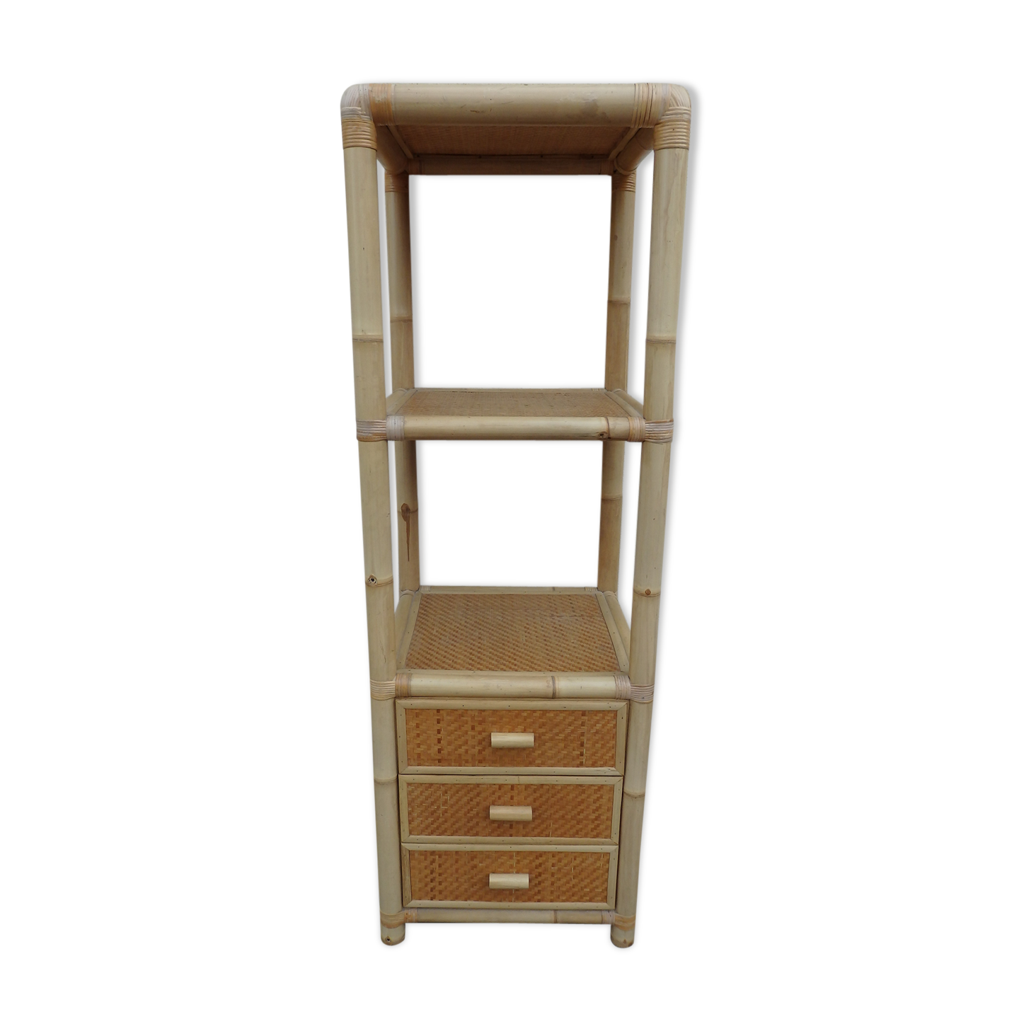 Bamboo and rattan shelf