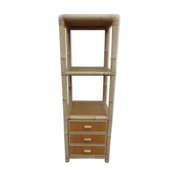 Bamboo and rattan shelf