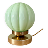 Vintage mint green opaline globe table lamp