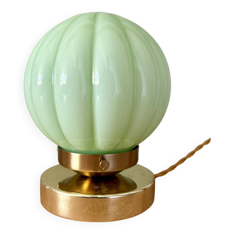 Vintage mint green opaline globe table lamp