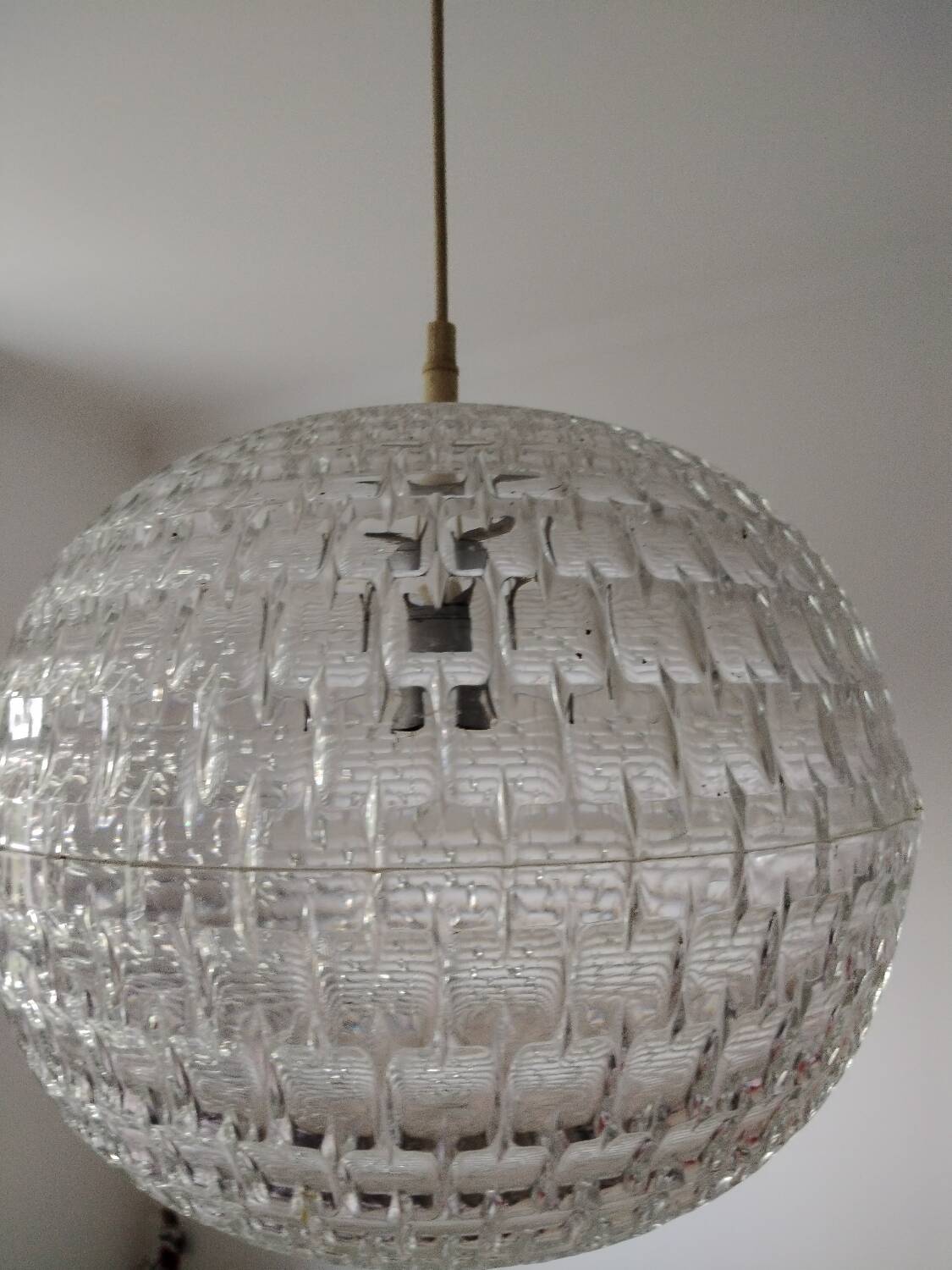 Superb vintage diamond ceiling light for Erco