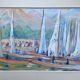 Large painting Gouache by Paul PAQUEREAU (1871-1950) "The Regattas"