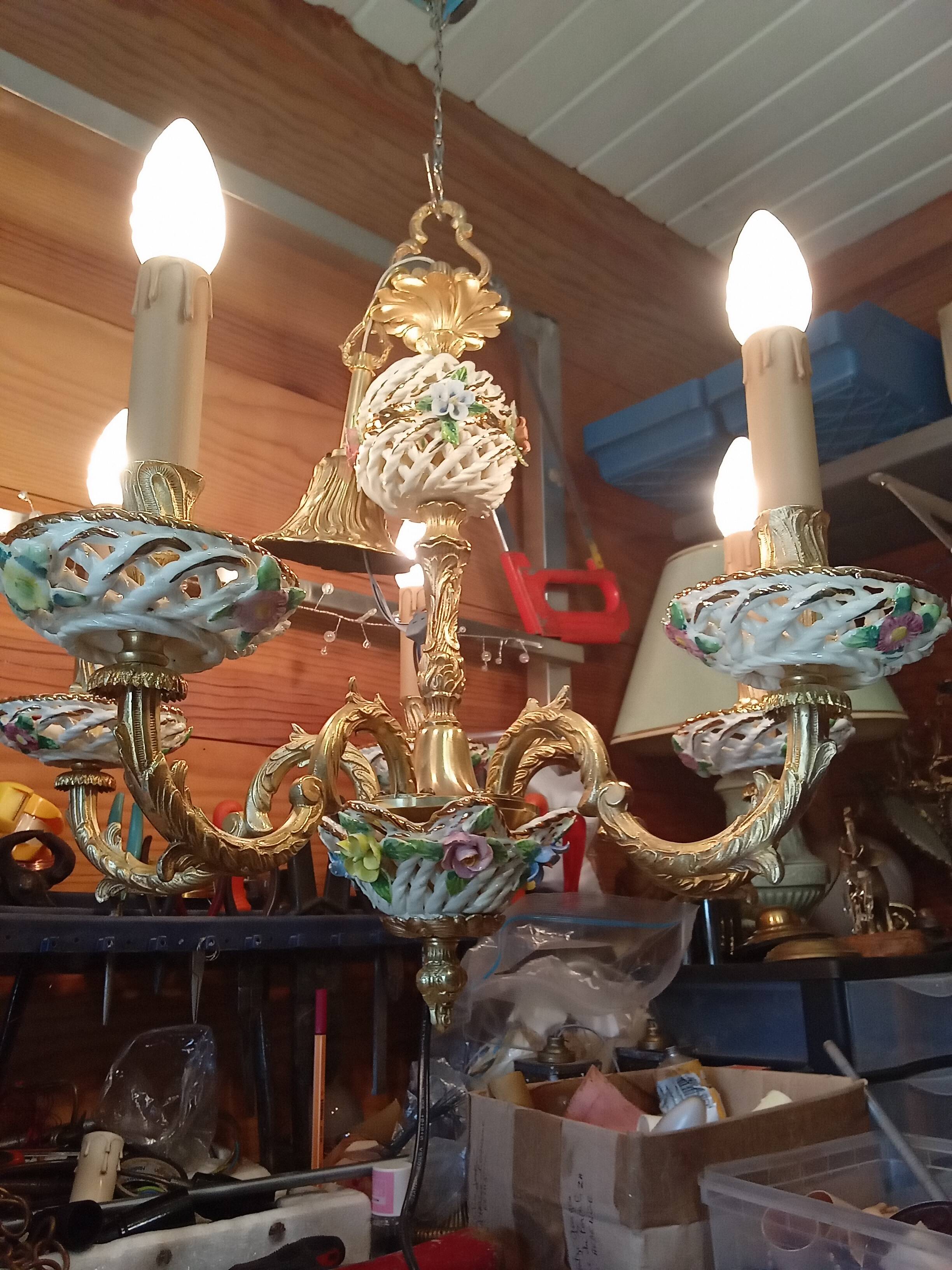 Open porcelain chandelier