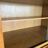 Armoire multifonctions en bois et rotin
