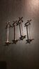 4 silver metal knife holders