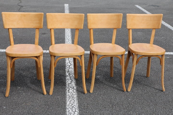 4 chairs Baumann no.24 light beech