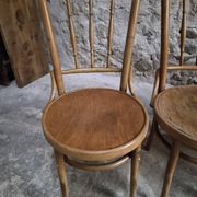 Set of 4 Fischel bentwood bistro chairs, Czechoslovakia, circa 1930–1950.