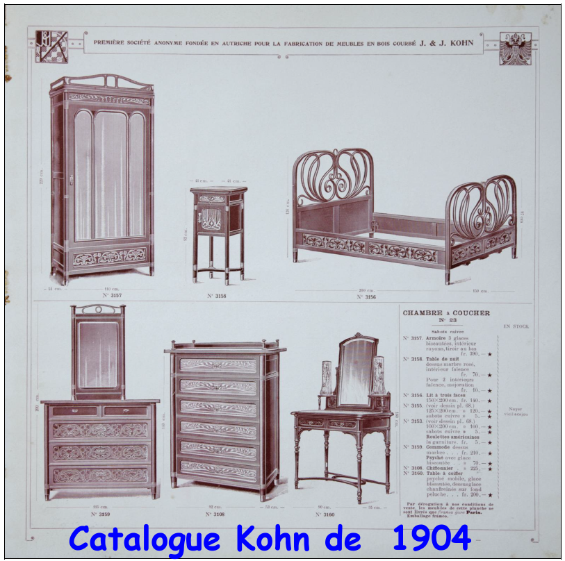 Curved wood bed kohn 1904