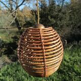 Ball rattan pendant light