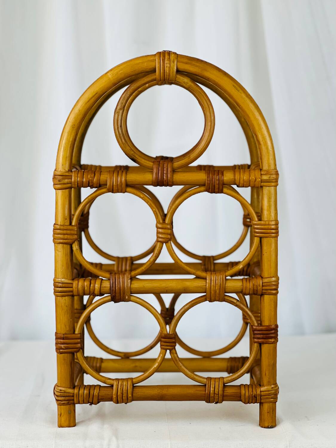Vintage rattan bottle holder