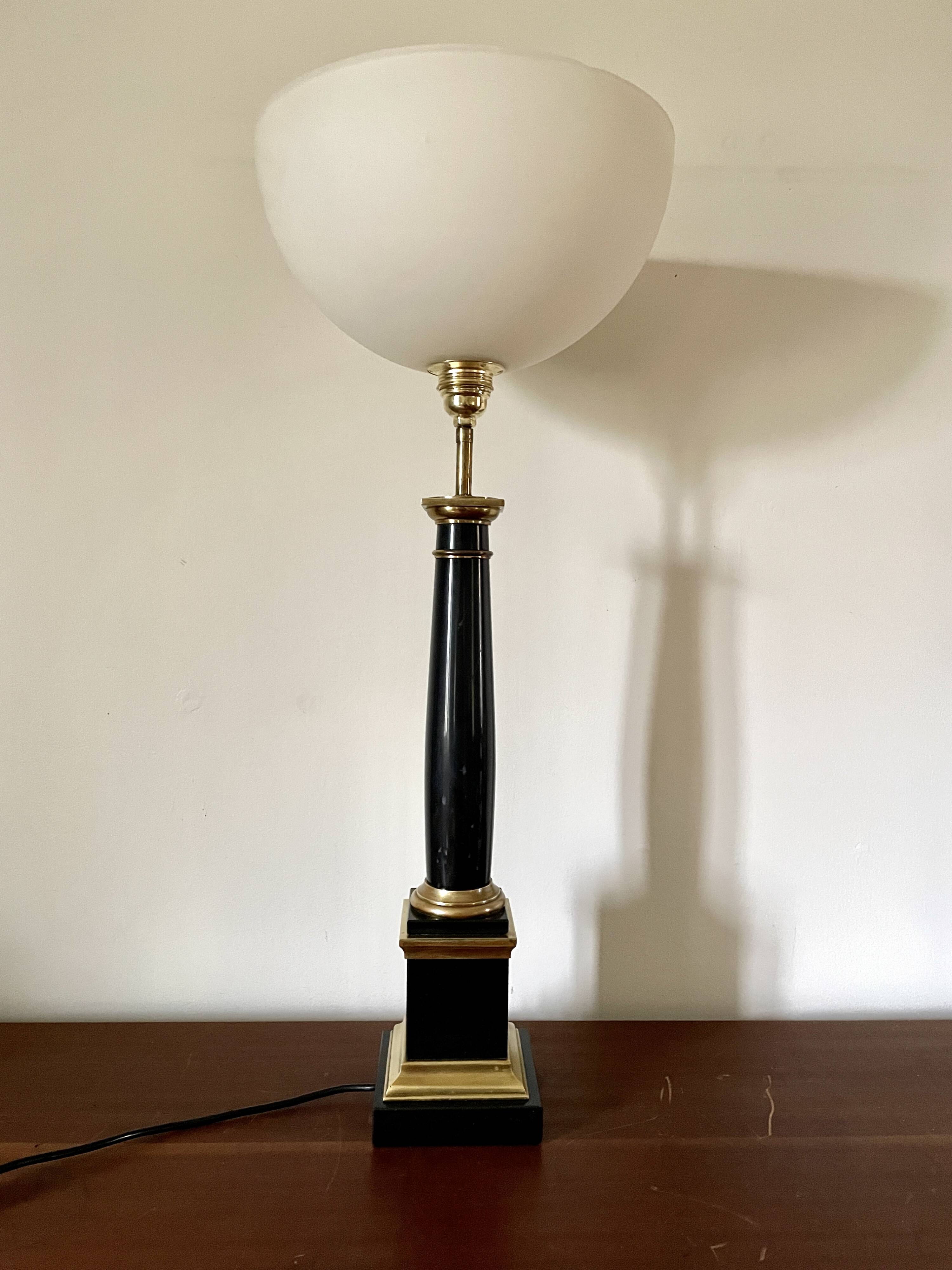 Large black marble lamp 1950