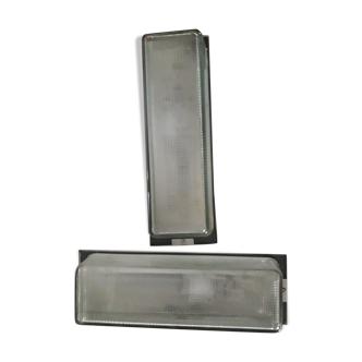 Pair of industrial rectangle wall lights