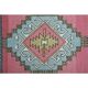 1970s vintage Turkish hand-knotted wool cotton pink area rug 128x208