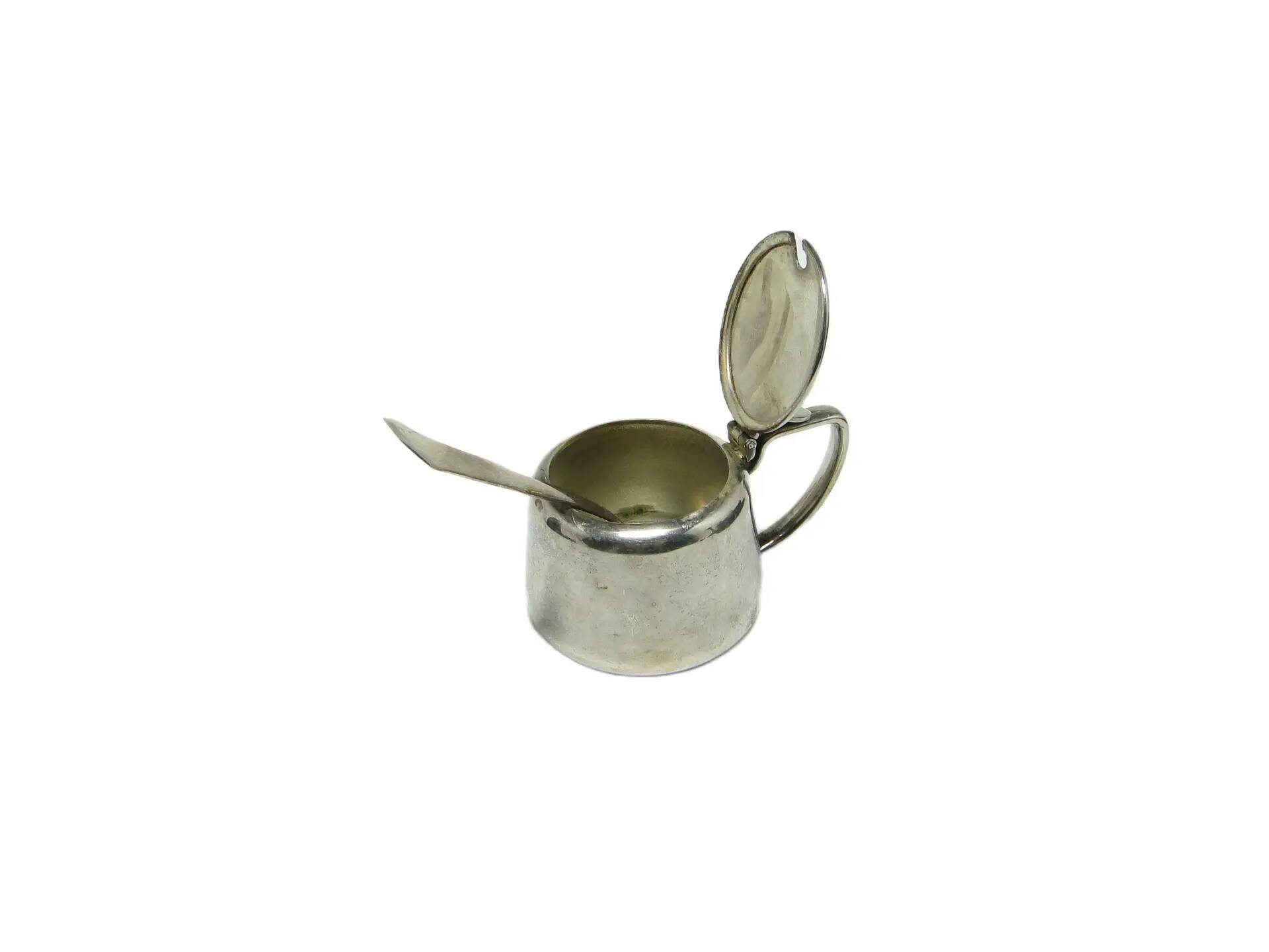 Art Deco salt shaker, silver-plated brass, Sweden, 1930s.