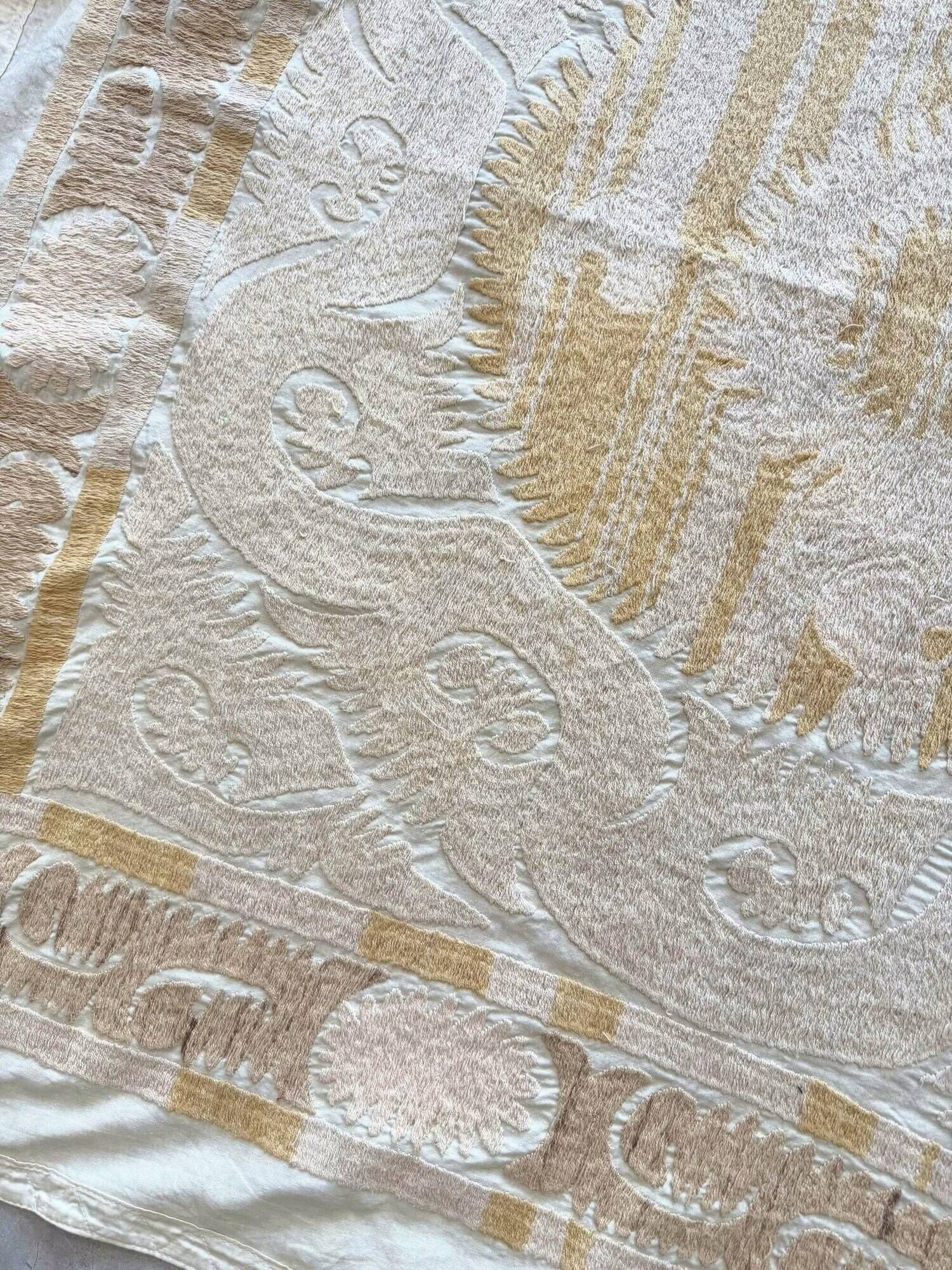 Vintage hand-embroidered tablecloth 144x147 cm