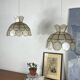 Paire de suspensions lustres en nacre capiz 1950