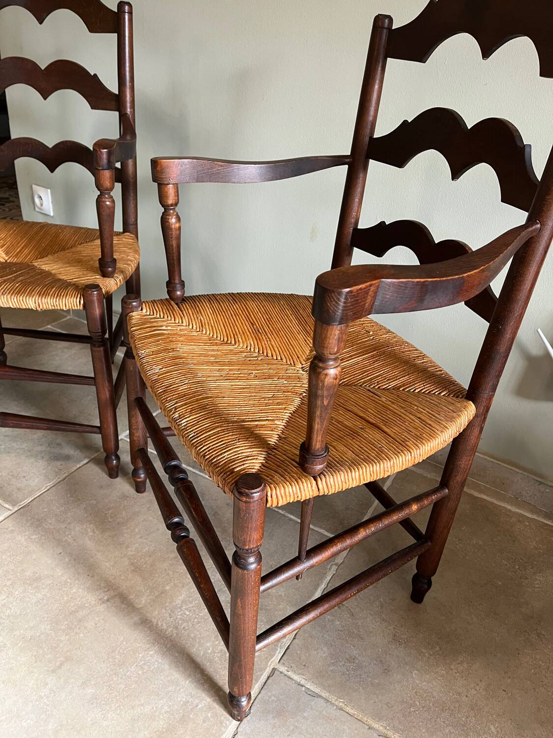 Pair of brutalist armchairs