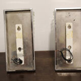 Wall lamps in worked glass and chromed metal, Italy 70's