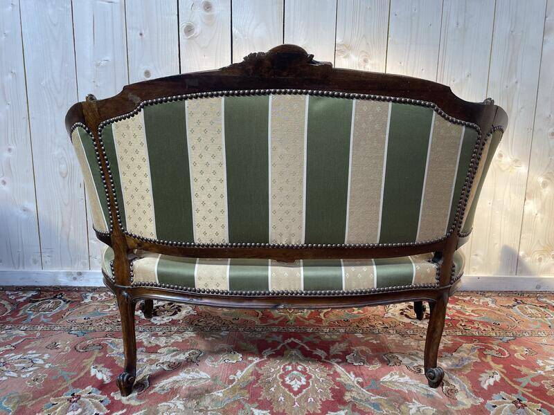 Canapé - Banquette de style Louis XV - Rocaille