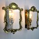 Regency sconces pair, cut glass, Italy, 1980