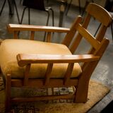 Armchairs in elm published by Maison Regain 1980