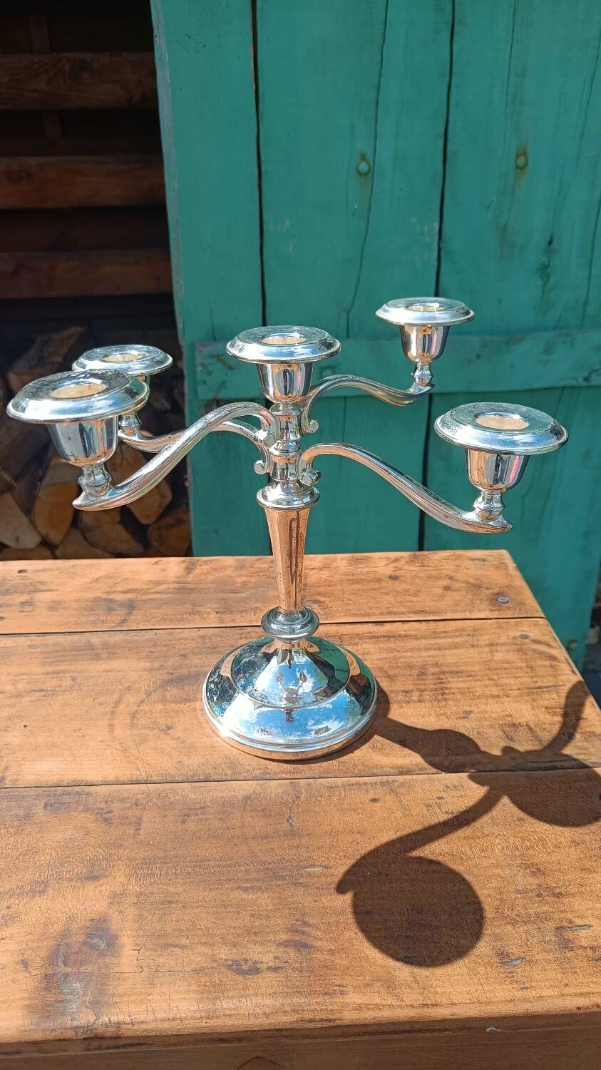 English silver candelabra candlestick