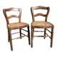 Pair of turned wooden chairs with caning