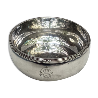 Old white silver metal cup Christofle numbered dimension