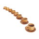 Set of 8 vintage cups and their saucer in sandstone