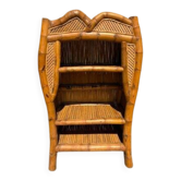 Étagère en bambou exotique – Style tropical / tiki – Très décorative